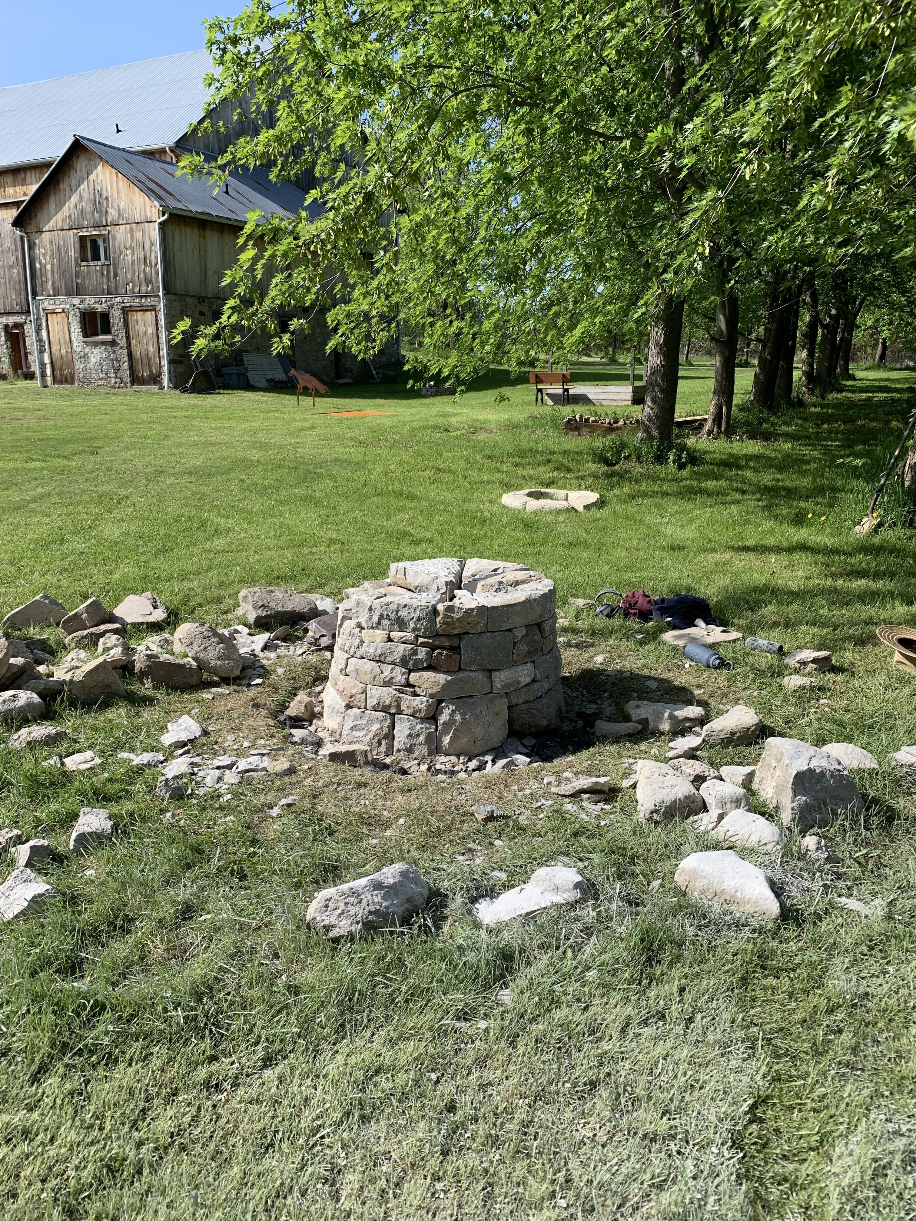 Dry stone memorial cairn