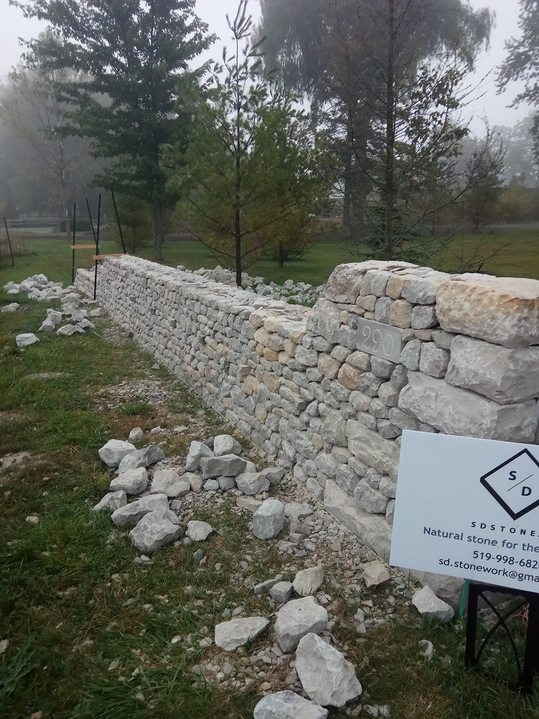 ontario canada limestone boundary wall