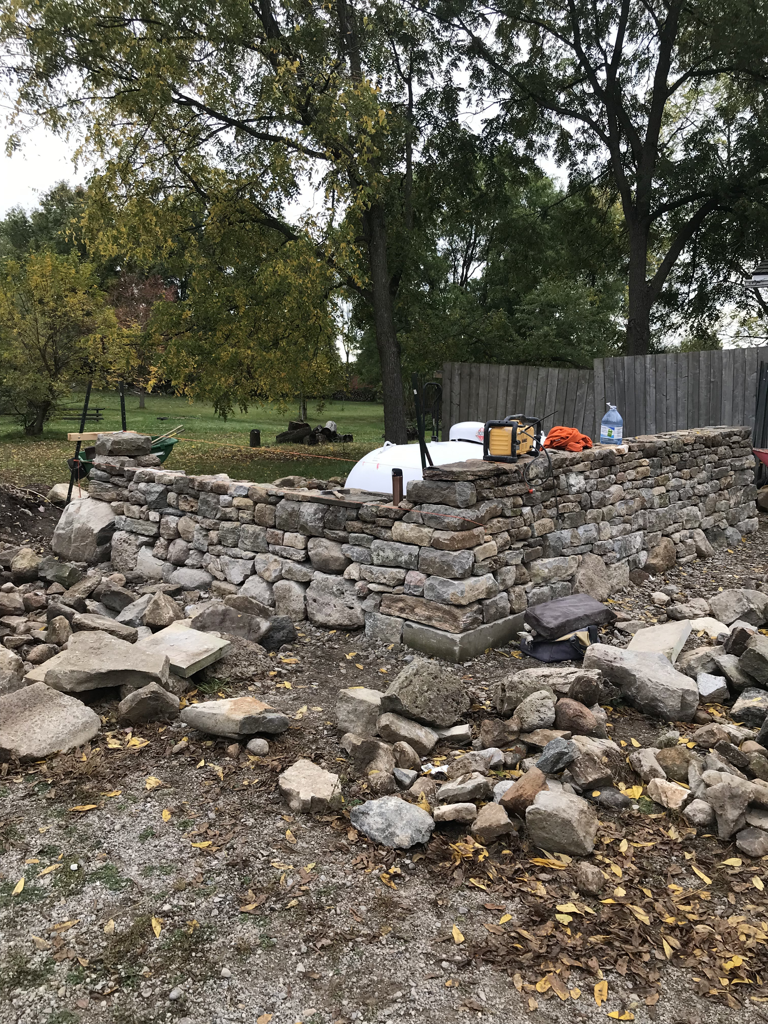dry stone propane screen wall