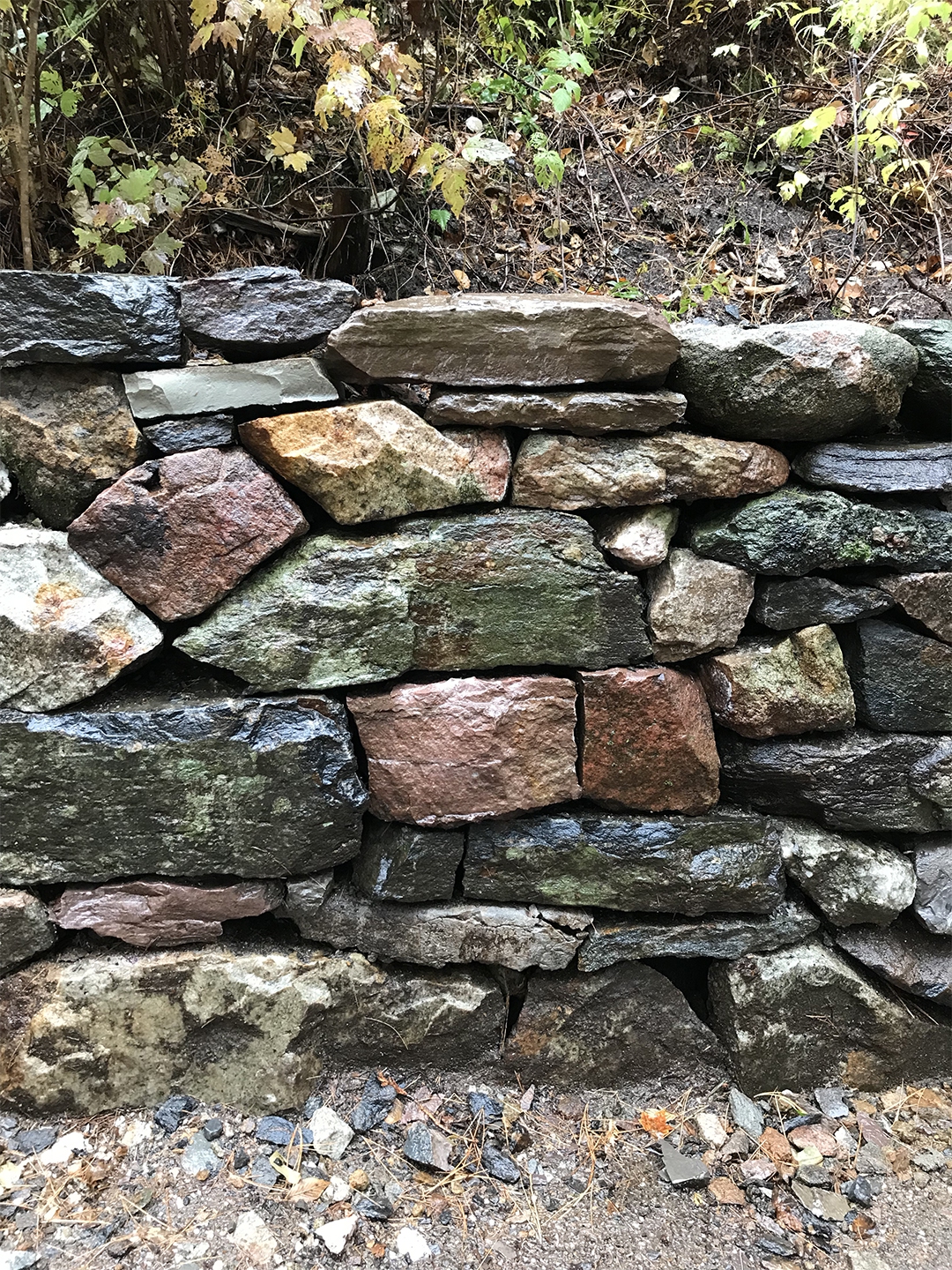 ontario foraged materials stone retaining wall